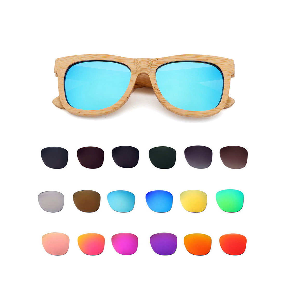 One-Piece Bamboo Sunglasses 7