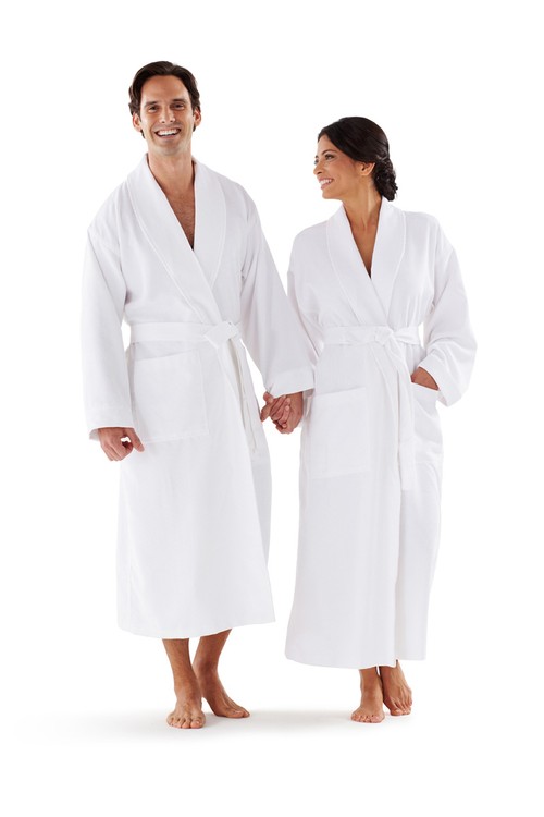 Microtec Shawl Collar Mini Check Bathrobe 1