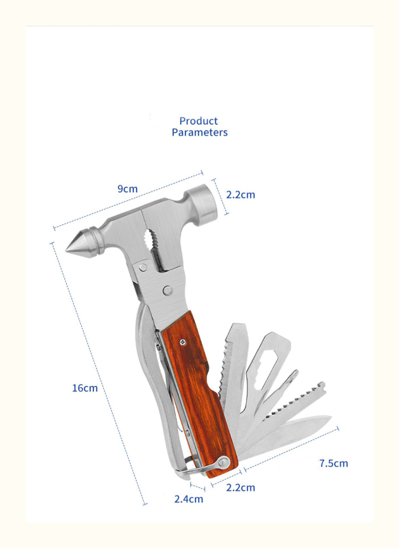Multi-function Lifesaving Hammer, Lifesaving axe, lifesaving claw hammer 5