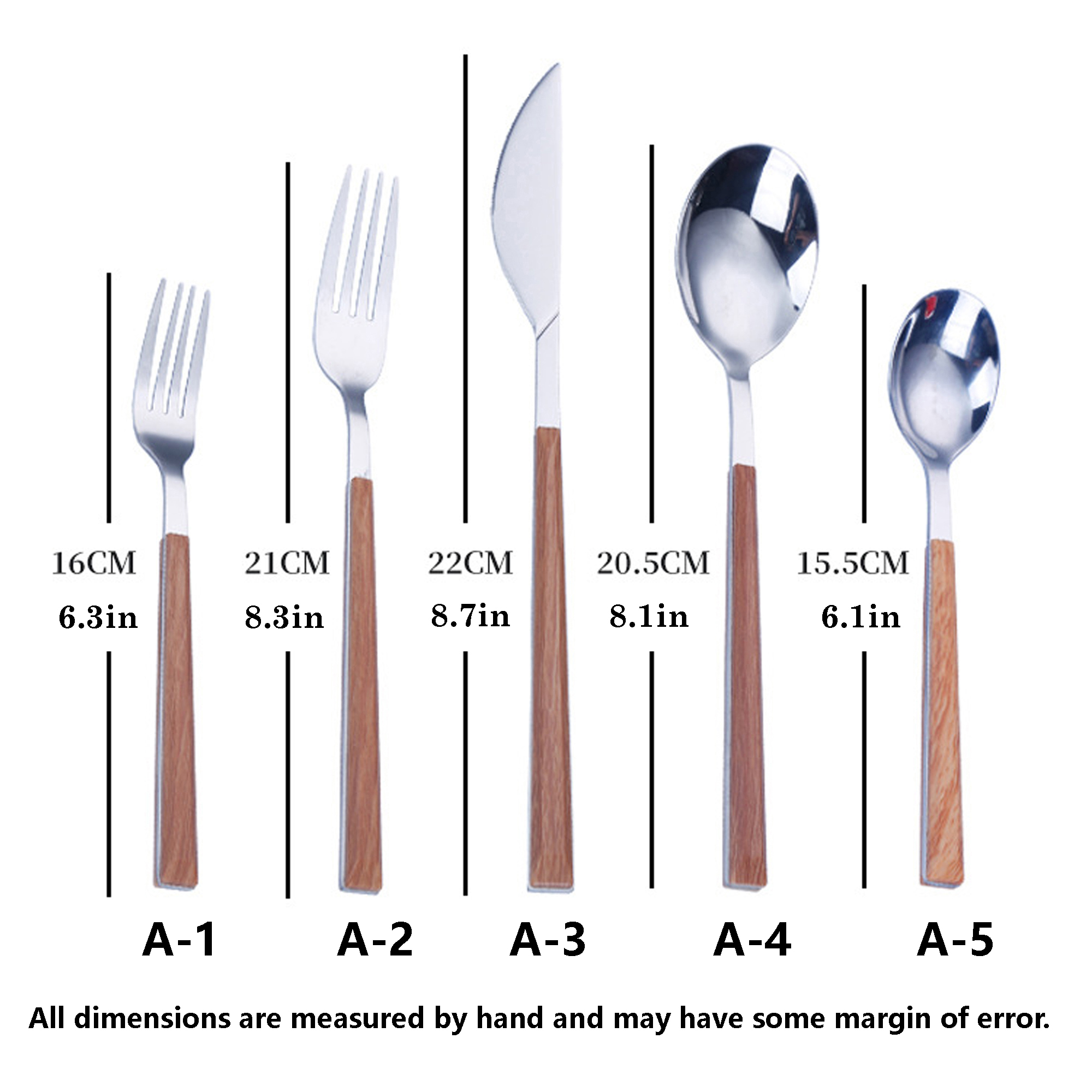 Wood-grain handle dinner spoon,available in tableware sets. 3
