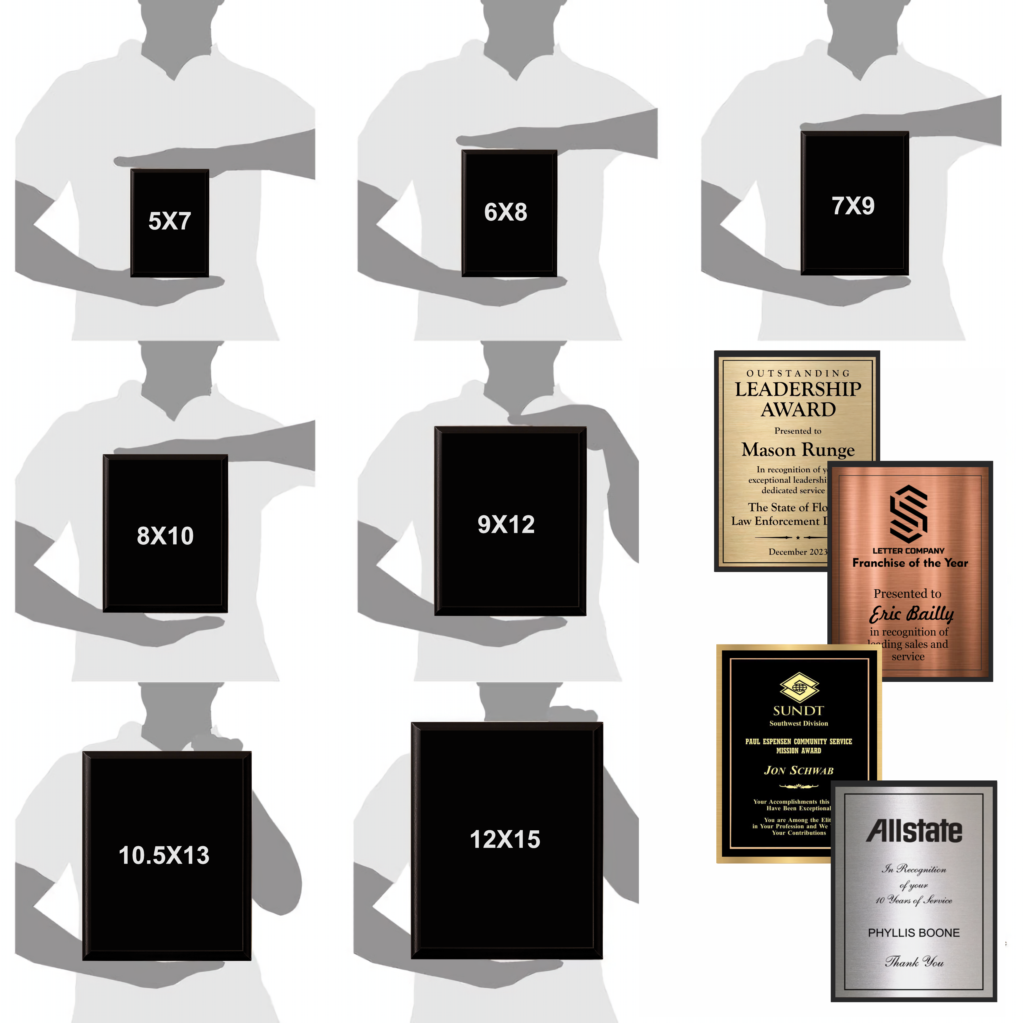 Black Matte Plaque w/ Choice of Double Engraved Plate 13