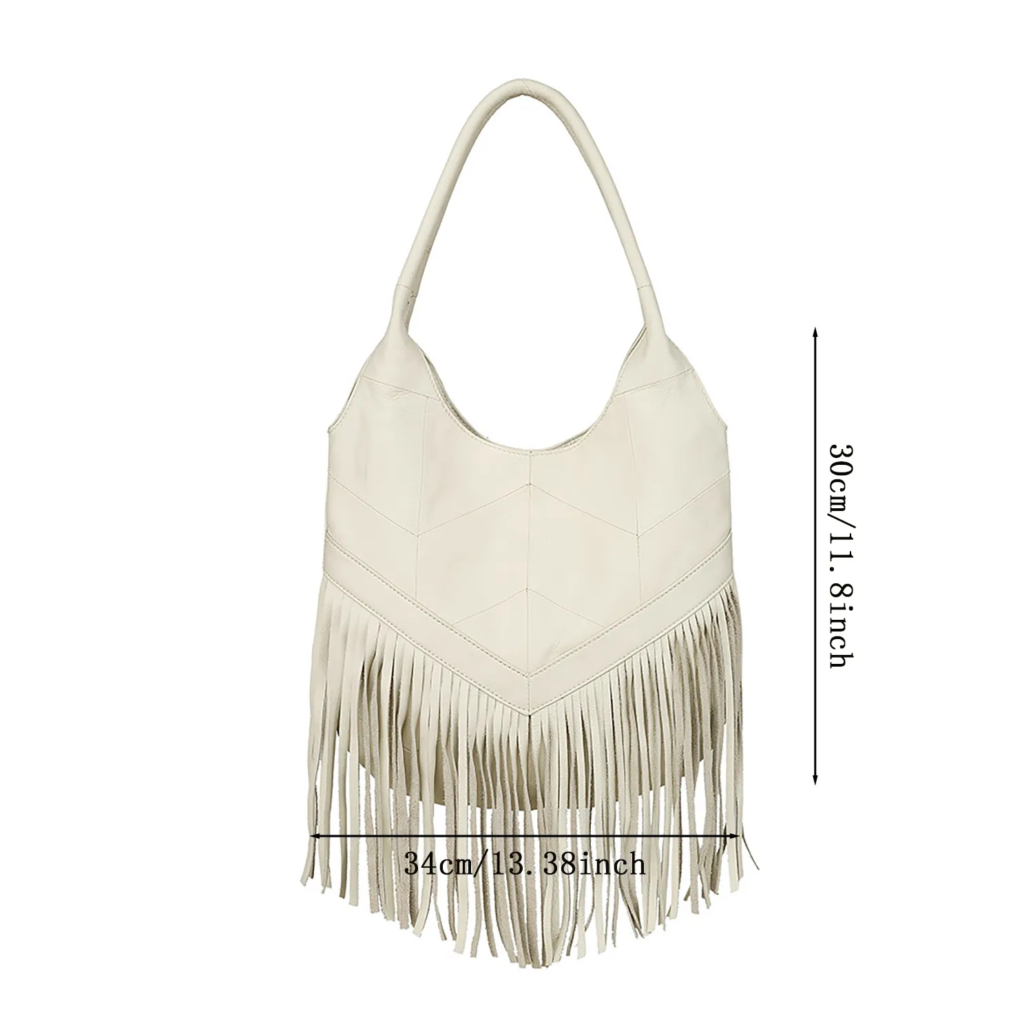 Genuine Leather Tassel Bag 6