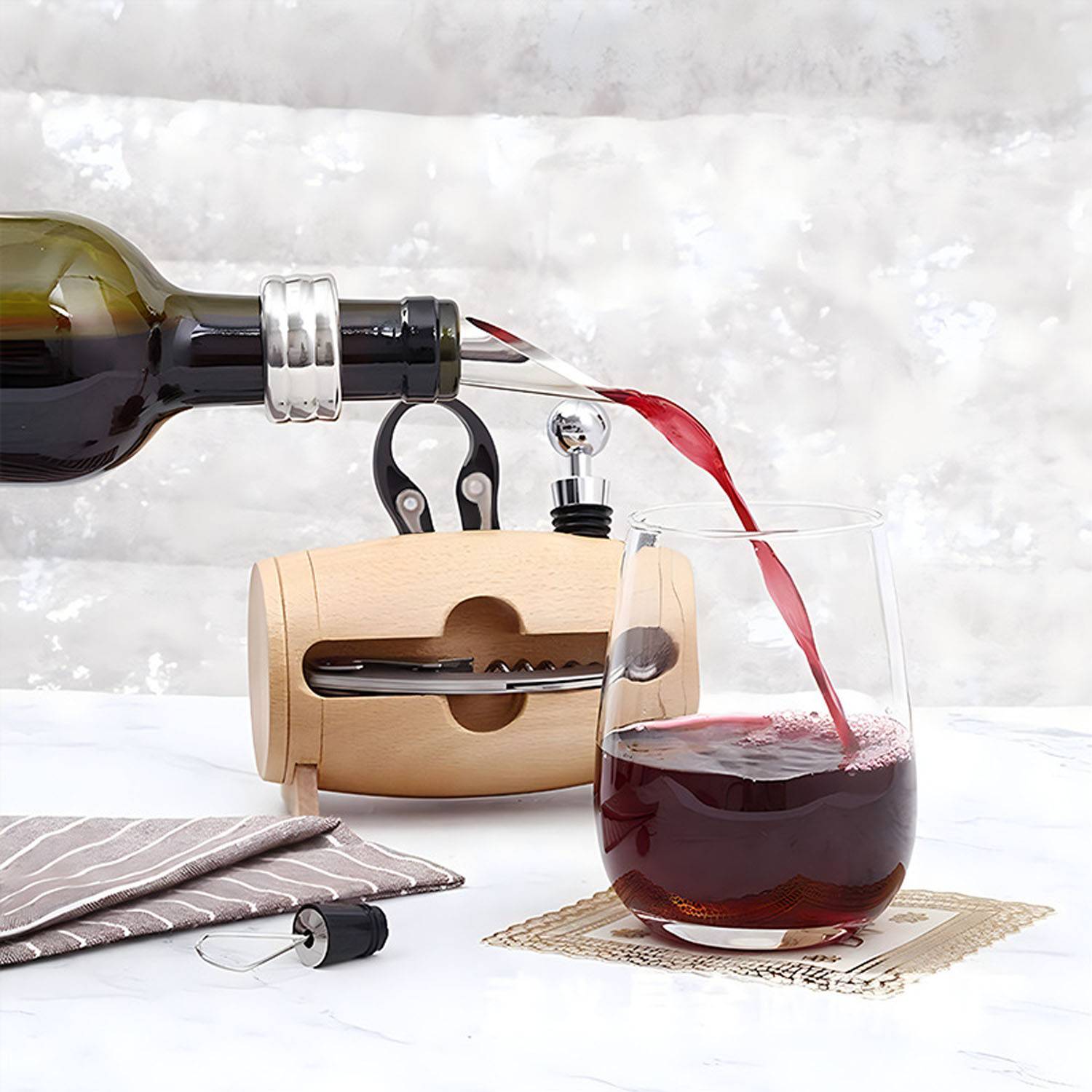 Bamboo Barrel Wine Set 2