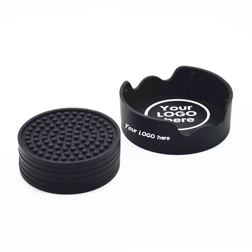 Silicone Drink Coaster with Holder Set of 6 7