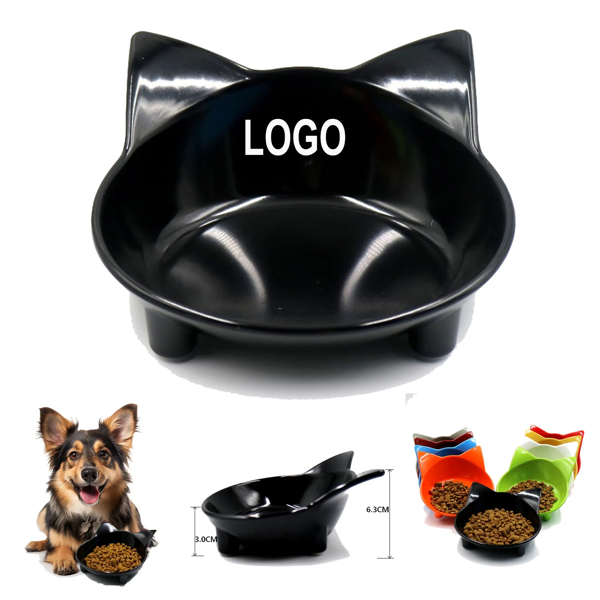 Colorful Melamine Cat Bowl 3
