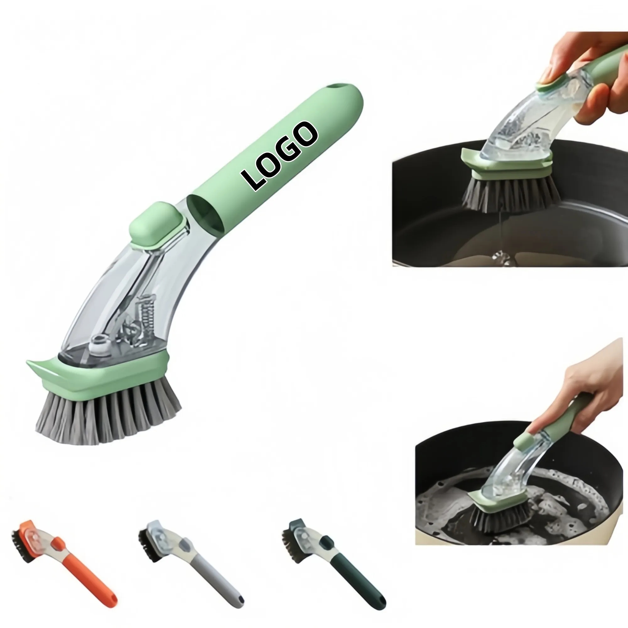 Press-To-Add Liquid Cleaning Brush