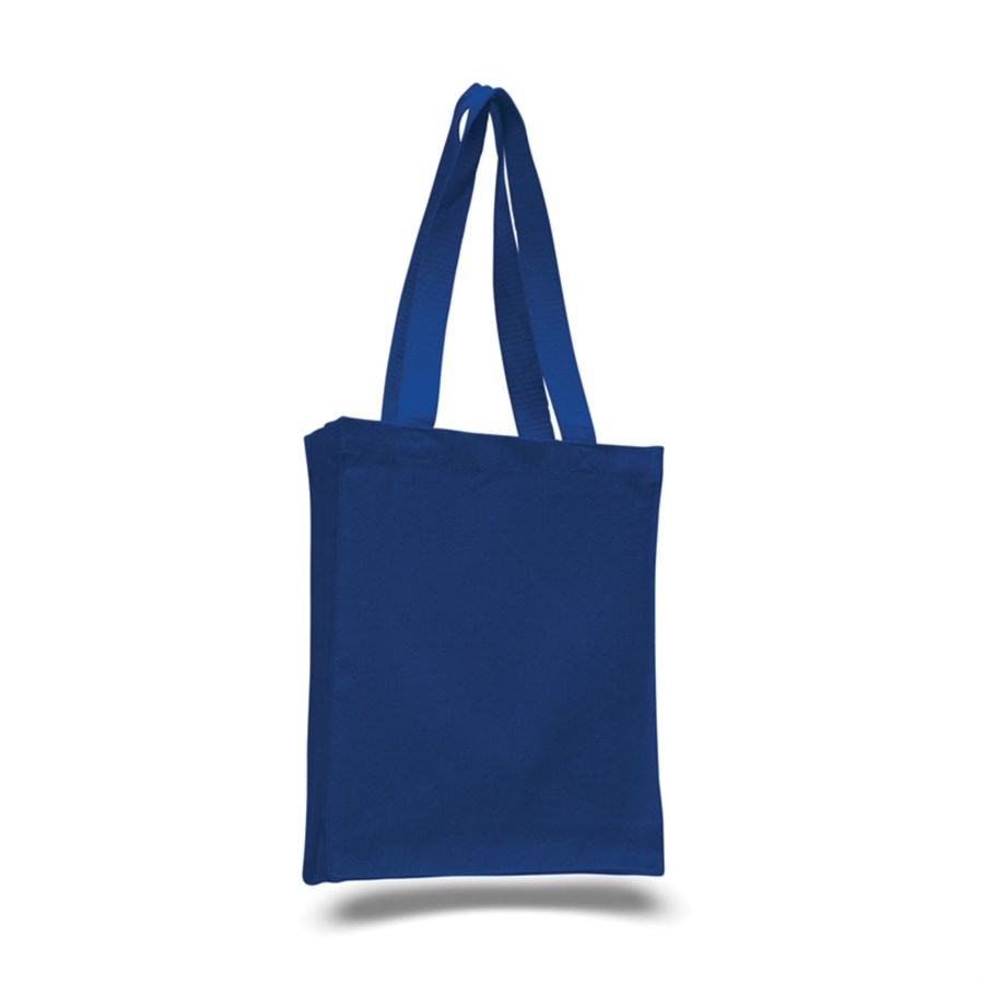 12 oz Cotton Canvas Book Tote Bag - 11"W x14"H x 5"D x 3