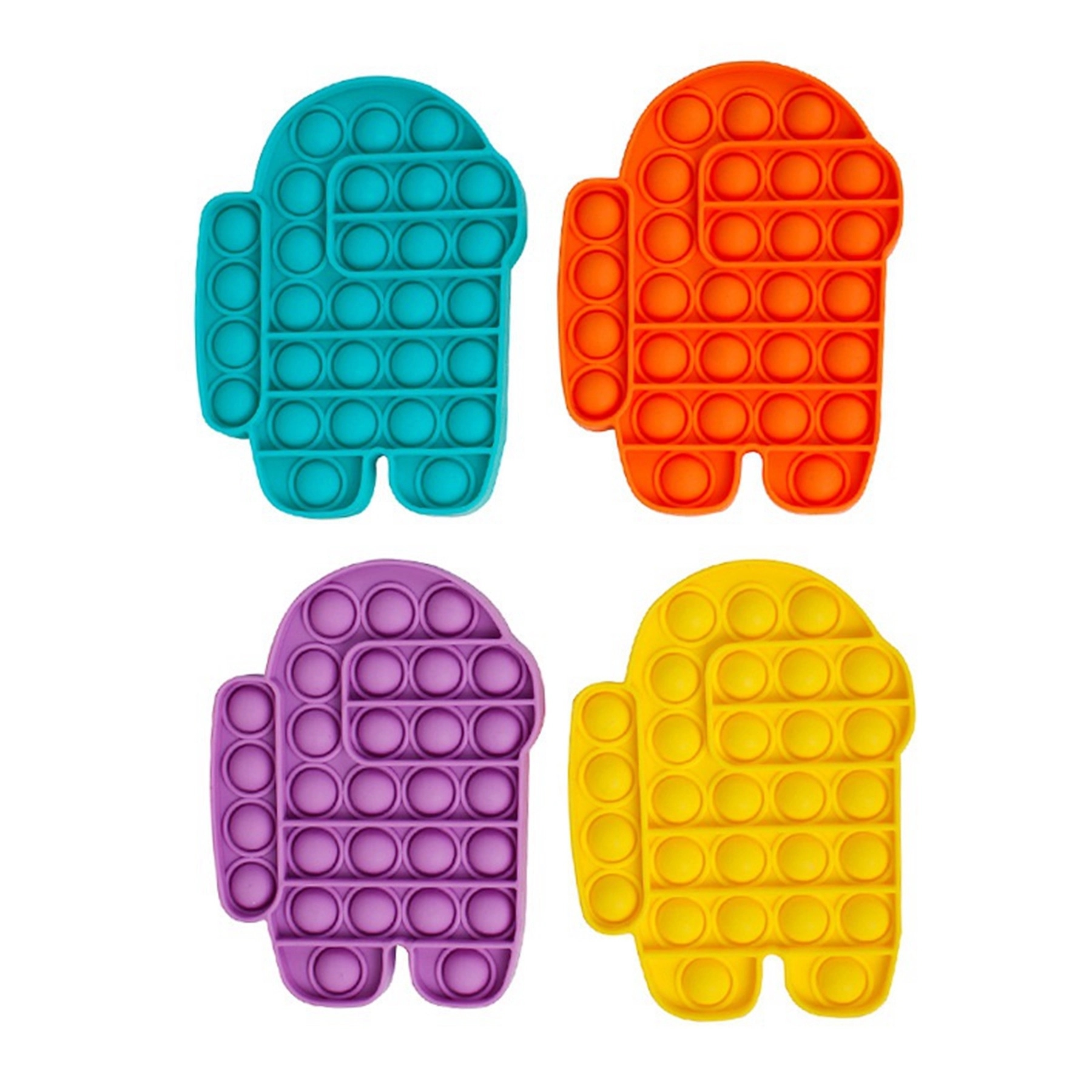 Spaceman Shape Push Pop Bubble Fidget Toy 2