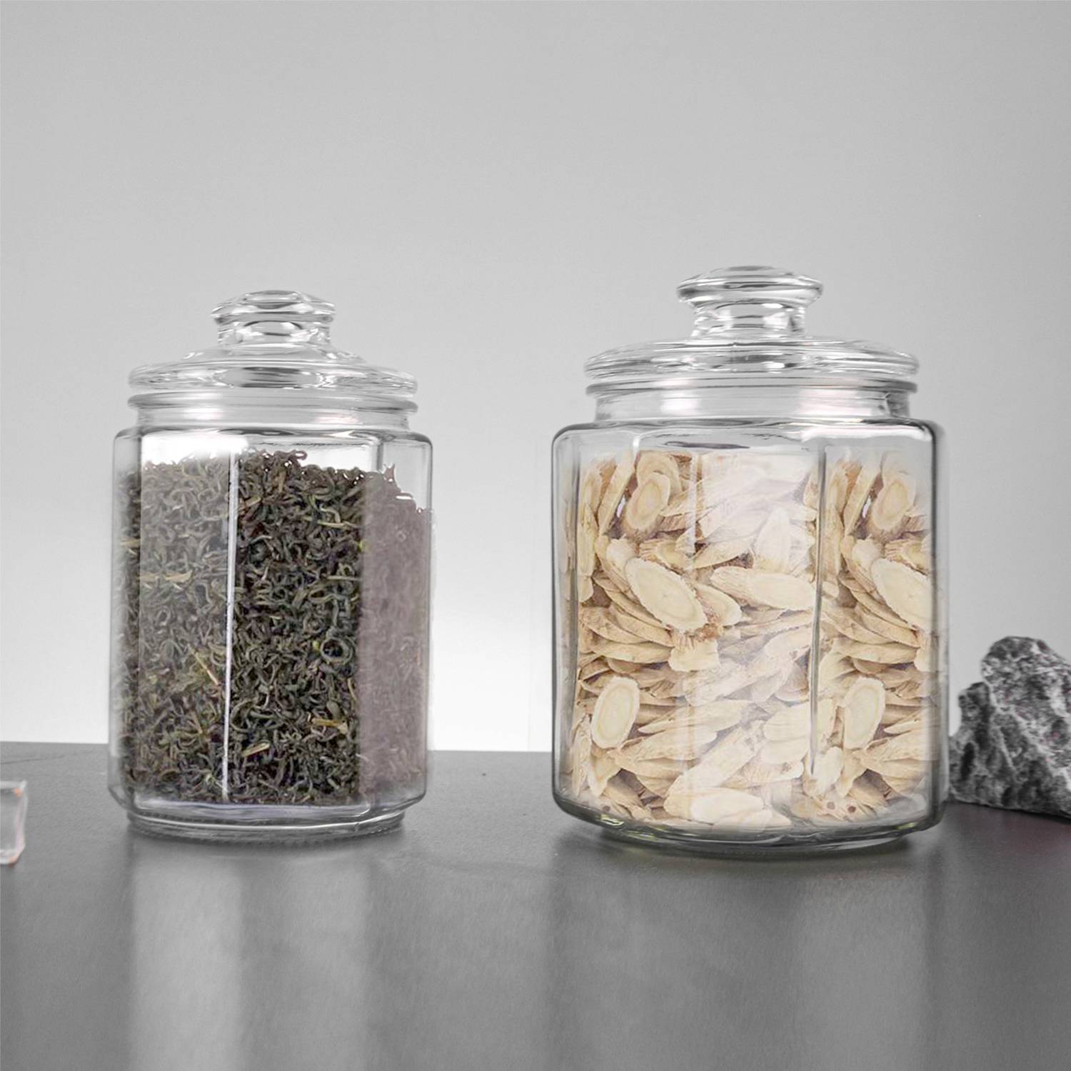 12oz Clear Glass Premium Quality Apothecary Jars/Bathroom 3