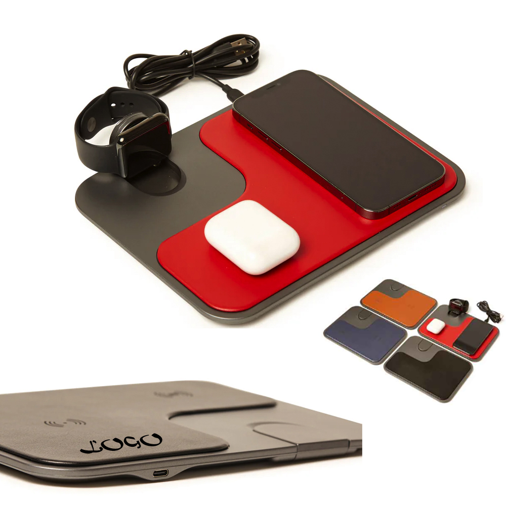 3 In 1 Wireless ChargingLeather Tray 2