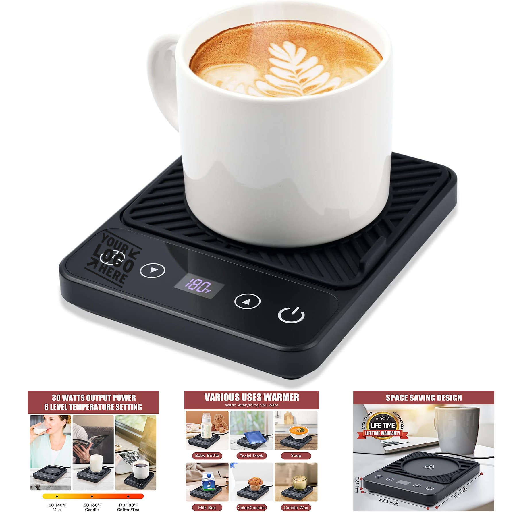 Electric Smart Coffee Cup Warmer with Timer 2
