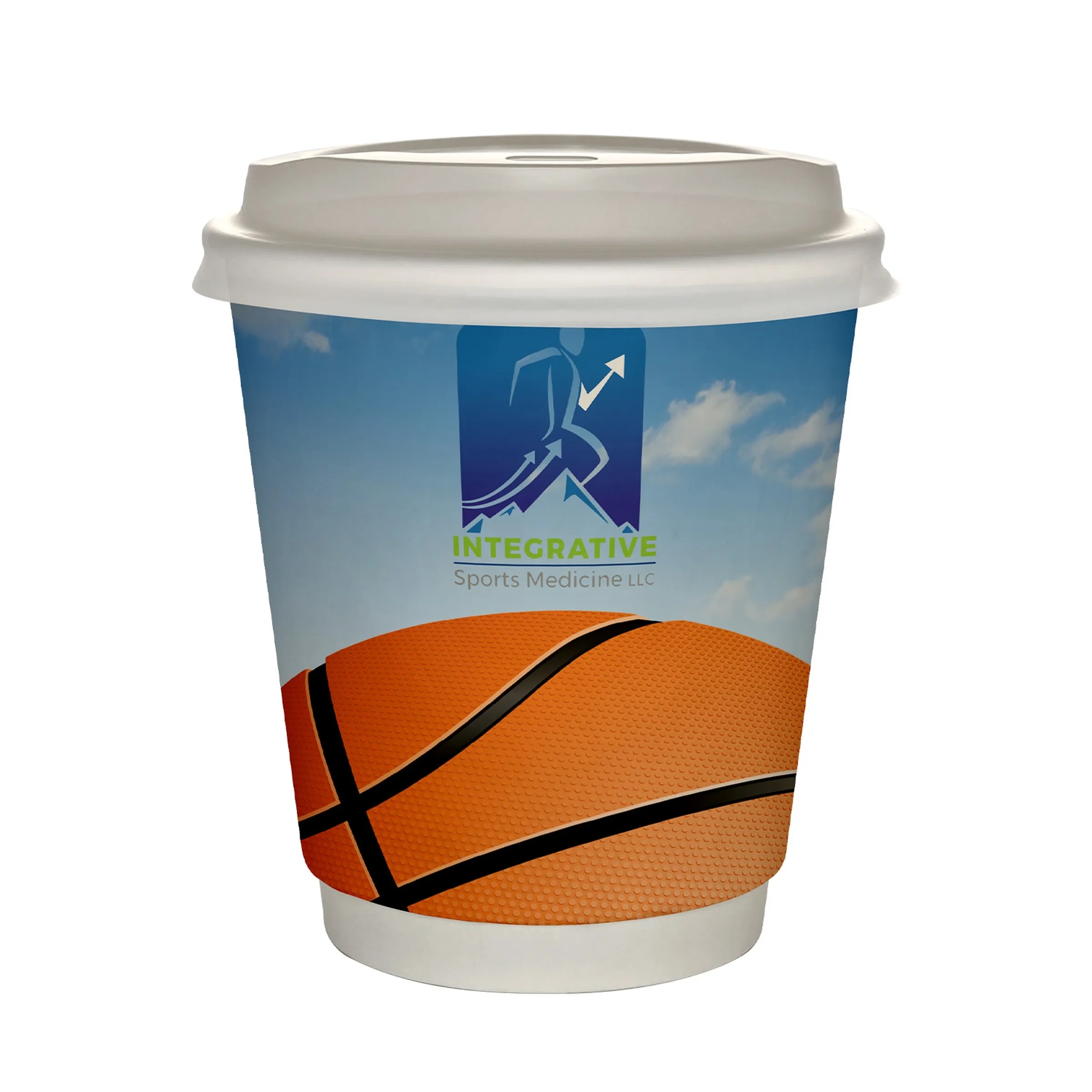 10 oz Full Color Sporty Paper Cup With Lid 12