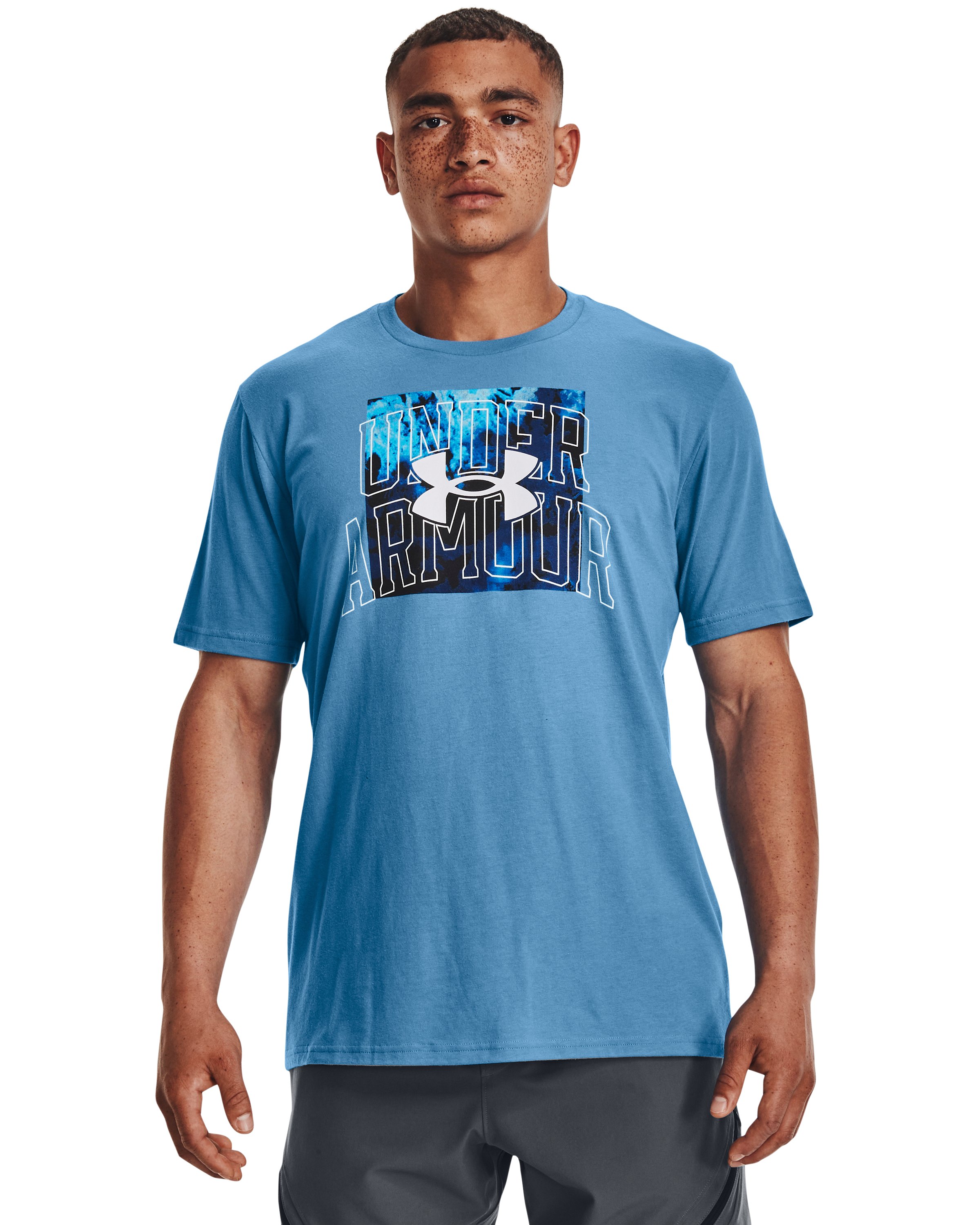 Men's UA Branded Box Print Fill Short Sleeve 4