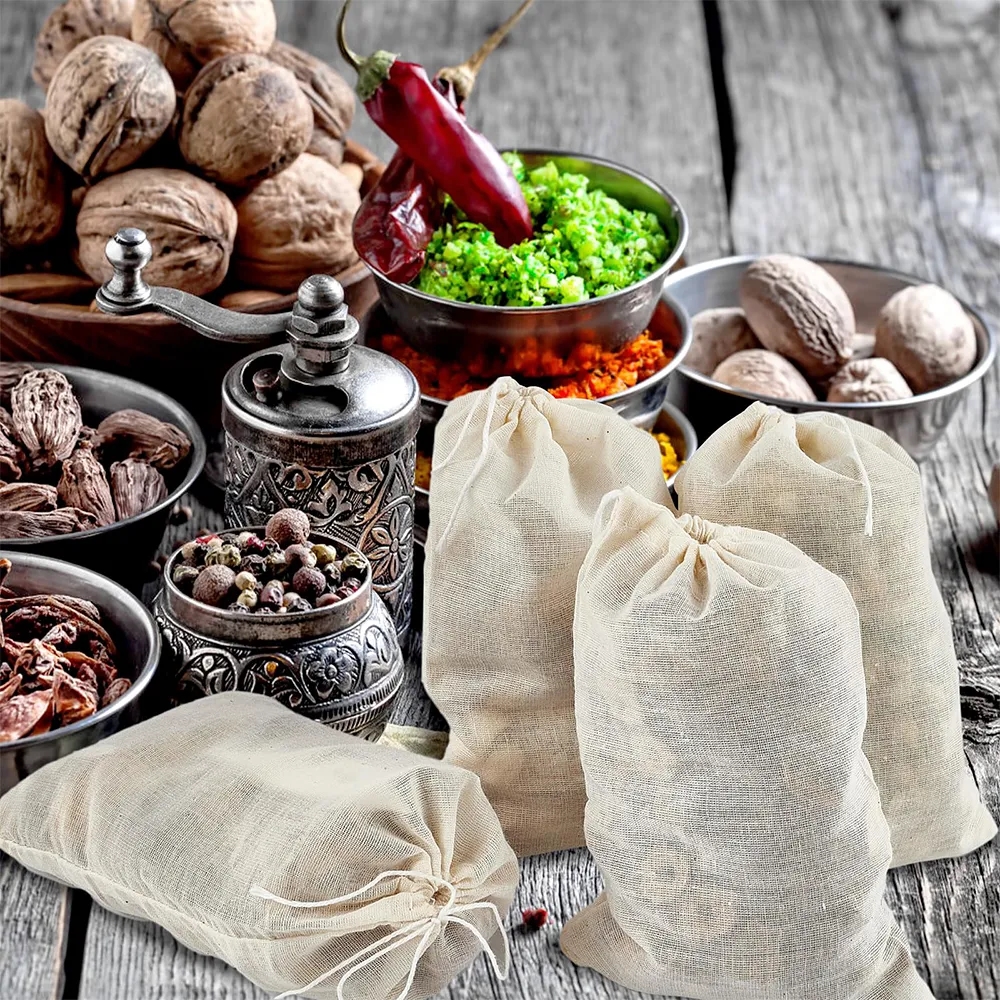 Muslin Cotton Drawstring Bags Reusable Empty Gift Pouch 12