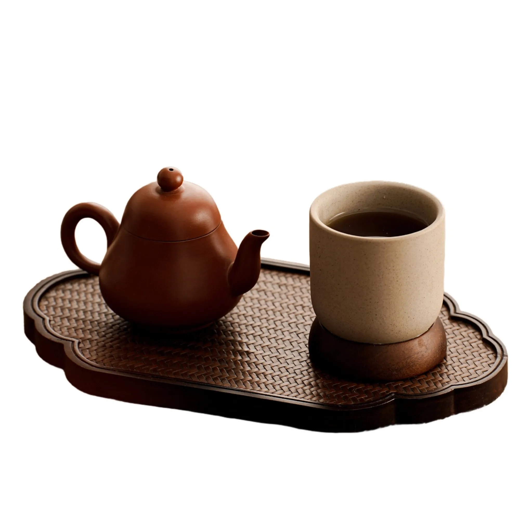 Ceramic Coffee Cup With Wooden Base Stand 4
