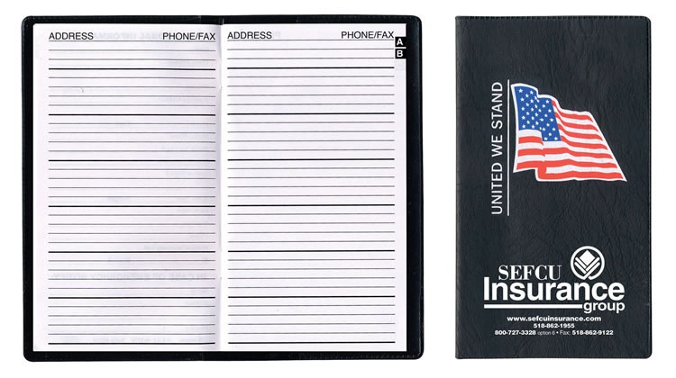 Executive Vinyl Cover w/ Pre-Printed Flag - Address Book 2