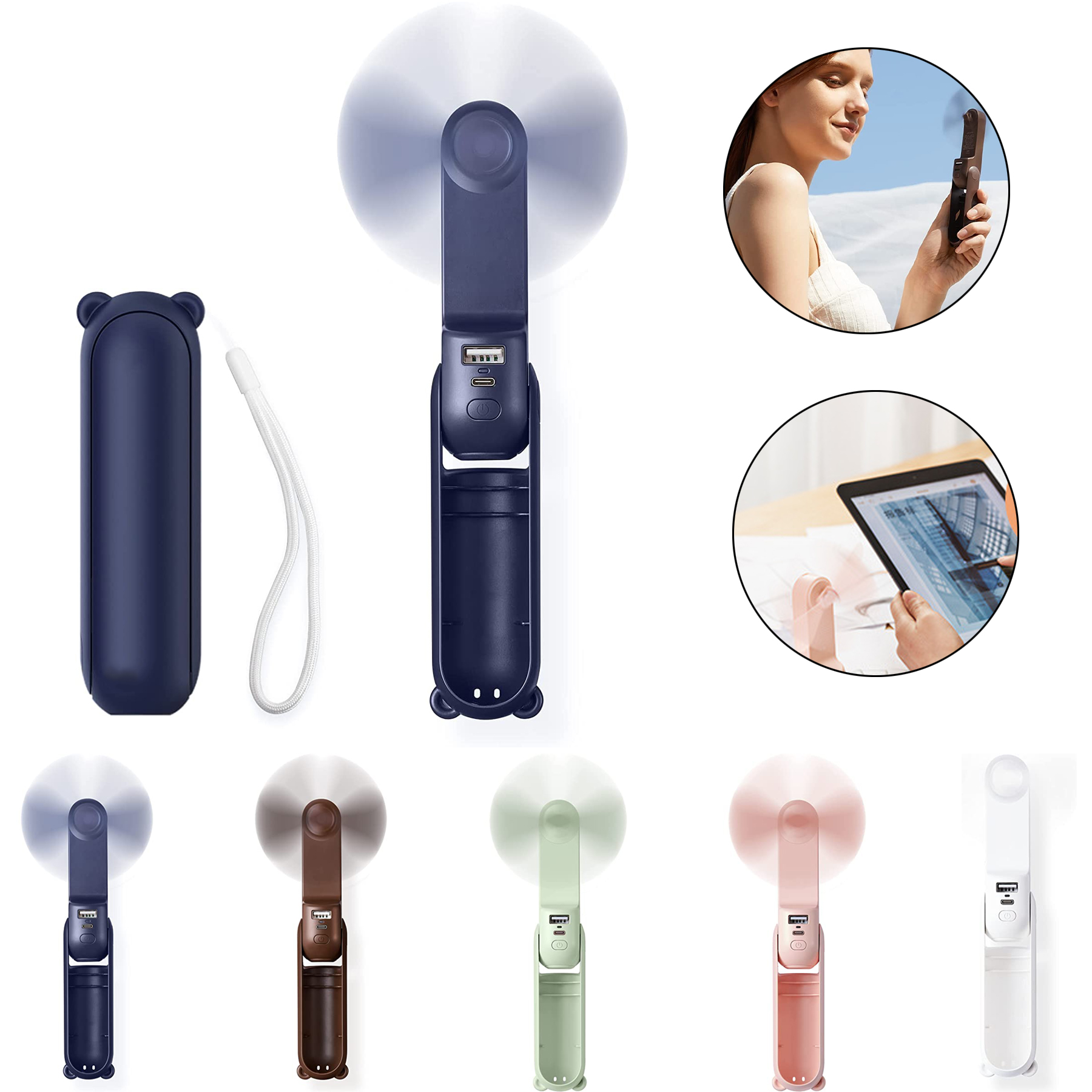 Portable USB Rechargeable Small Pocket Fan 1