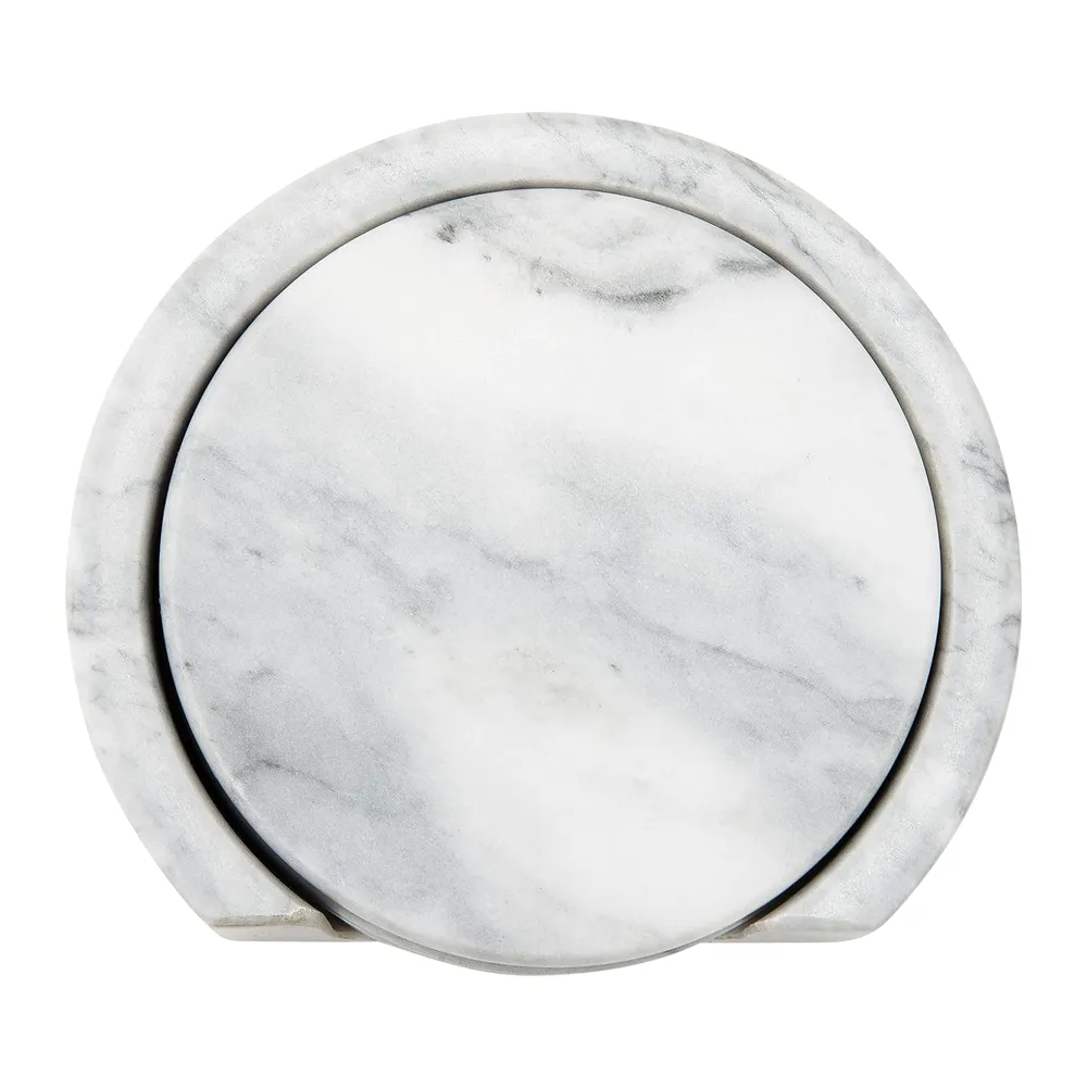 Marble Coaster Set of 4 with Holder 6