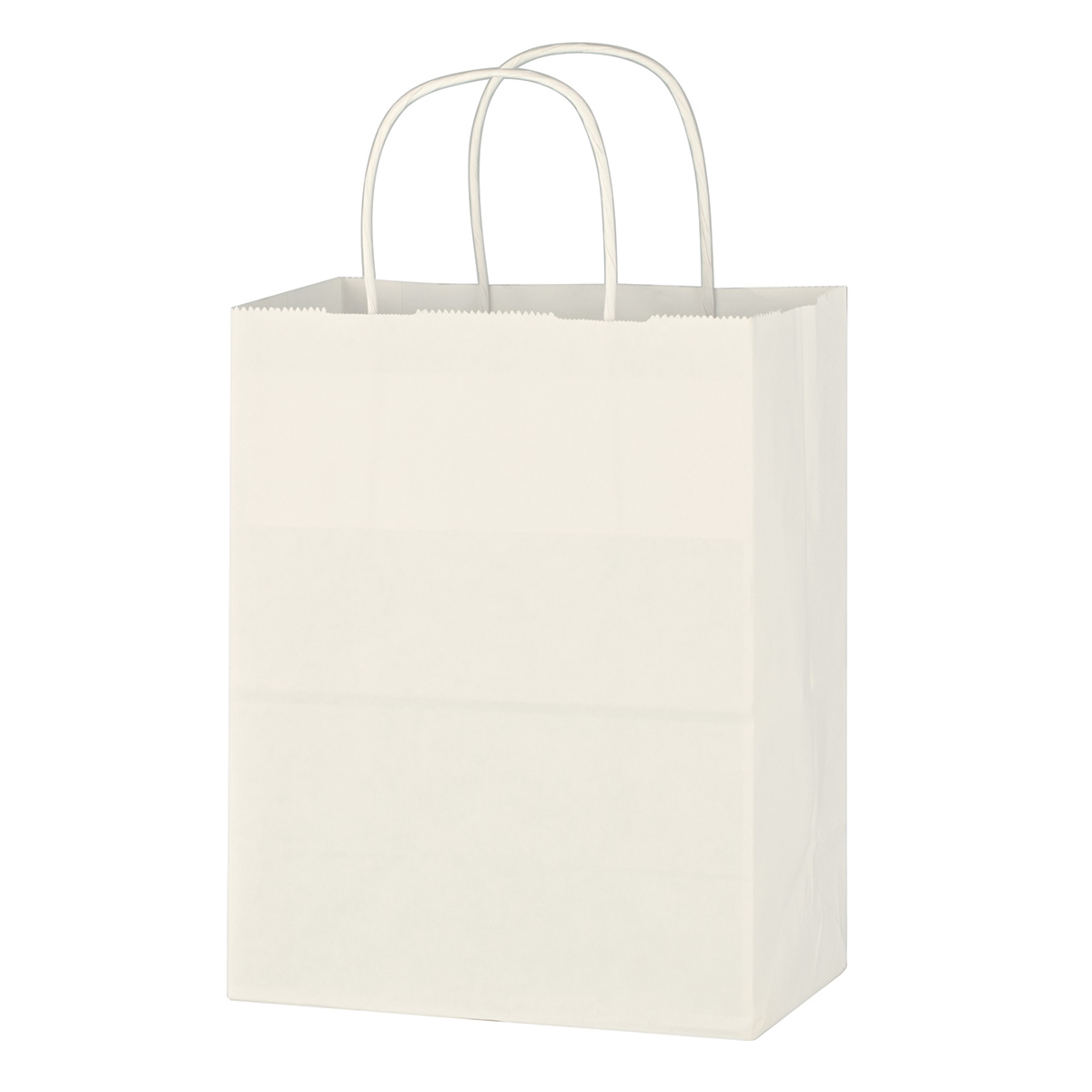 Kraft Paper White Shopping Bag - 8" x 10-1/4" 2