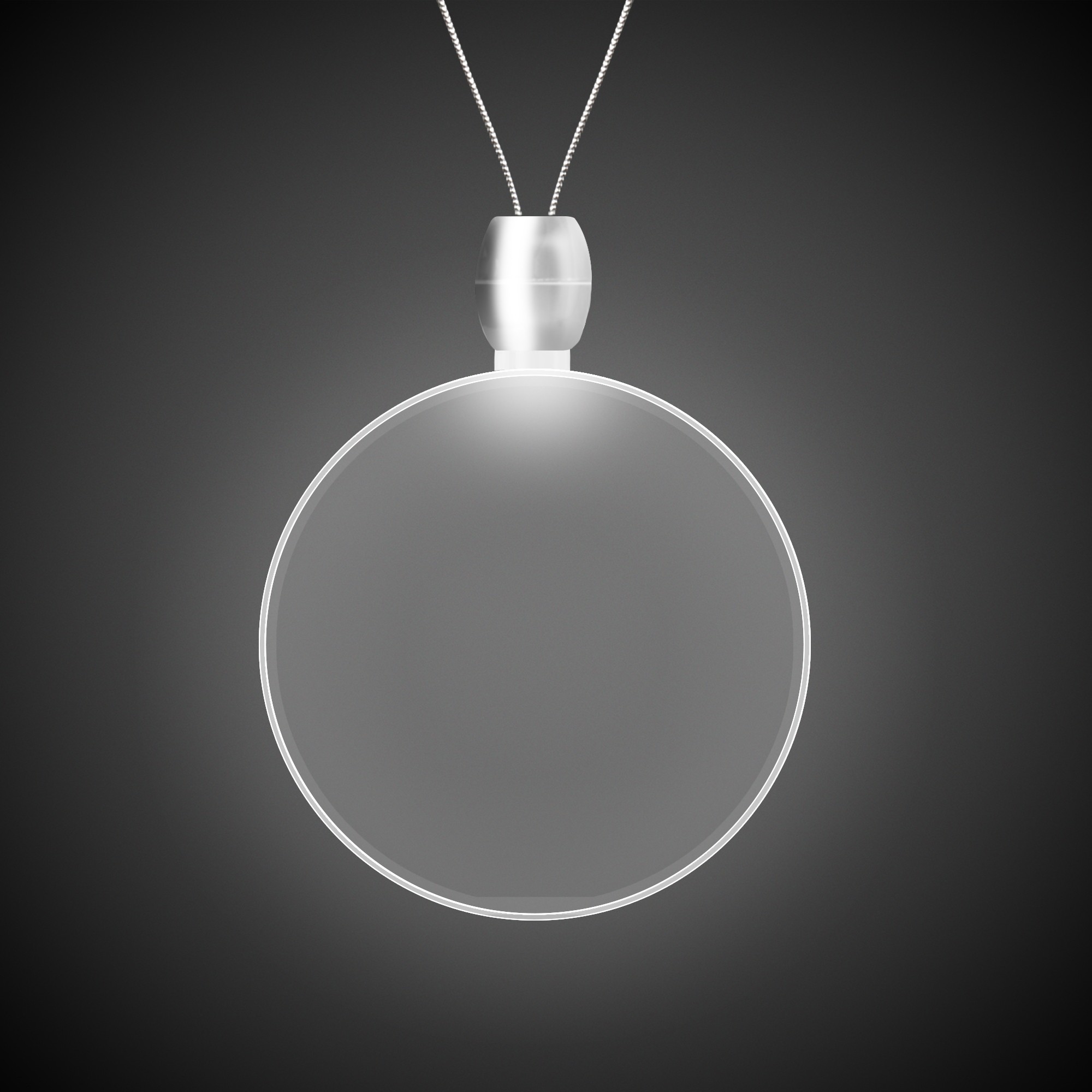 Round White Light-Up Acrylic Pendant Necklace