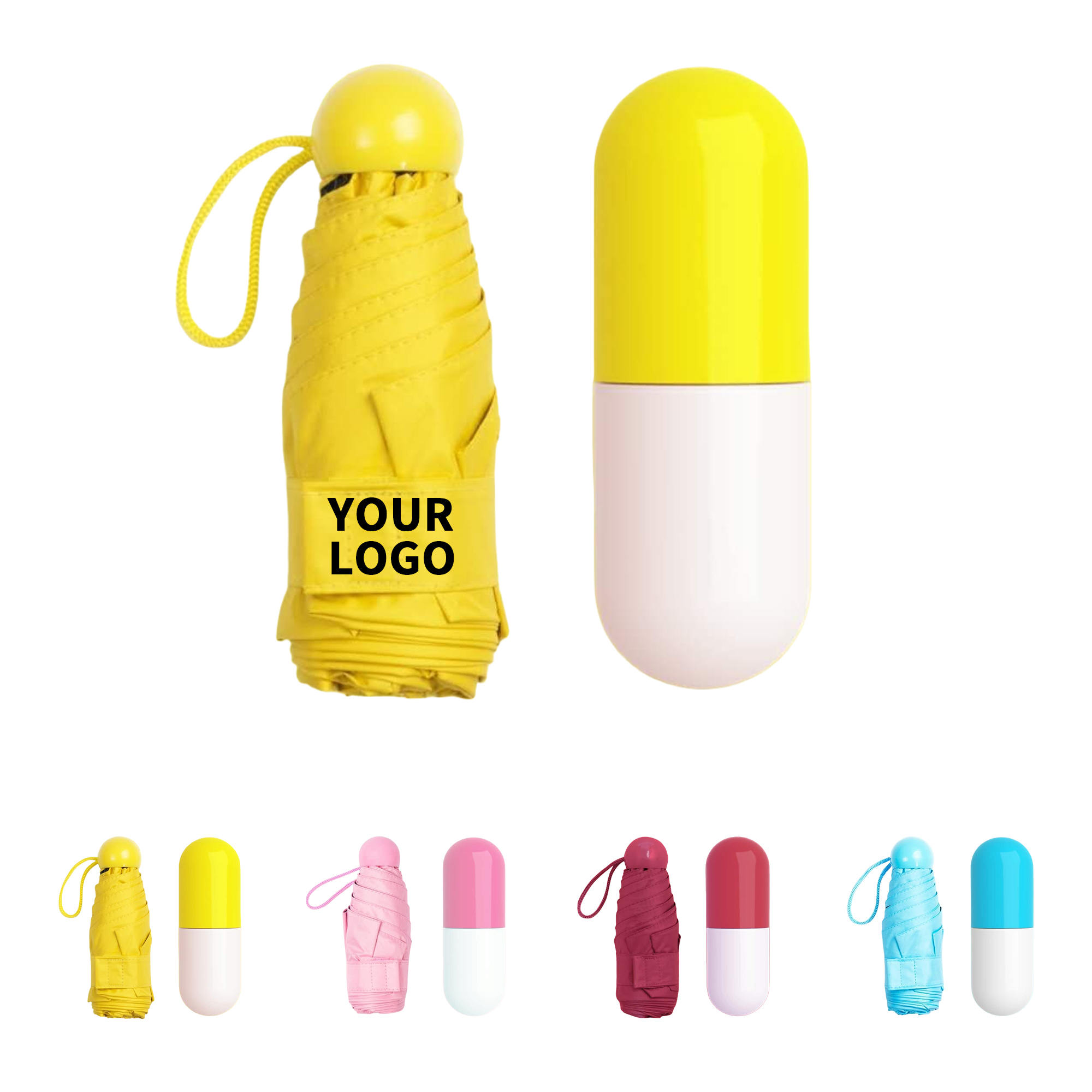 Mini Capsule Case Travel Umbrella 33" Length X 33" Width X 21" Height 1