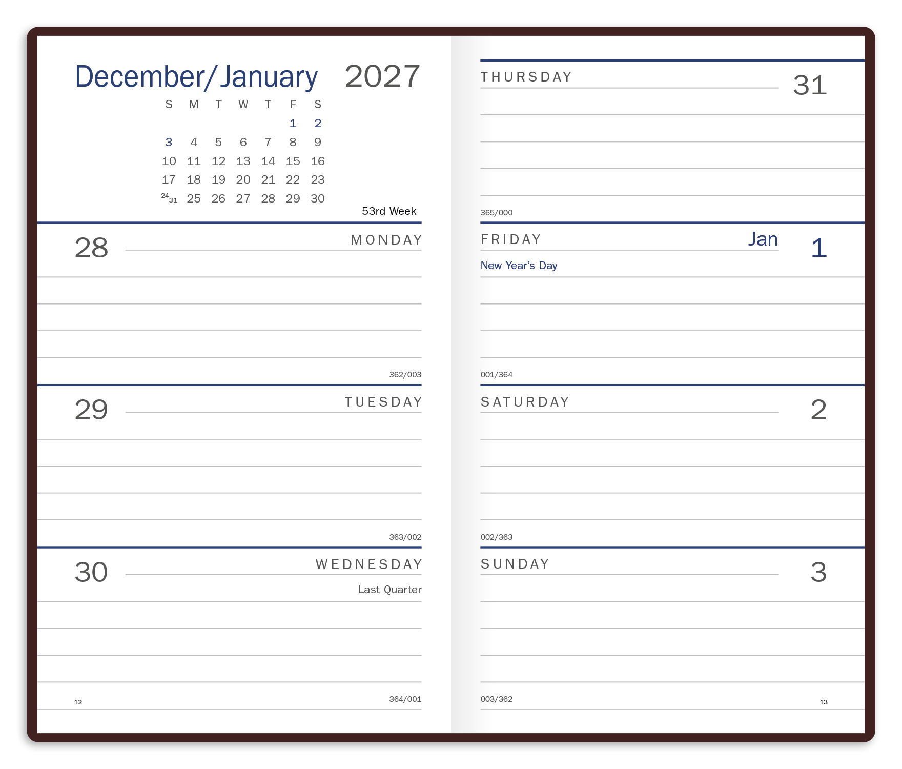 Triumph® Calendars Standard Weekly Pocket Planner 32
