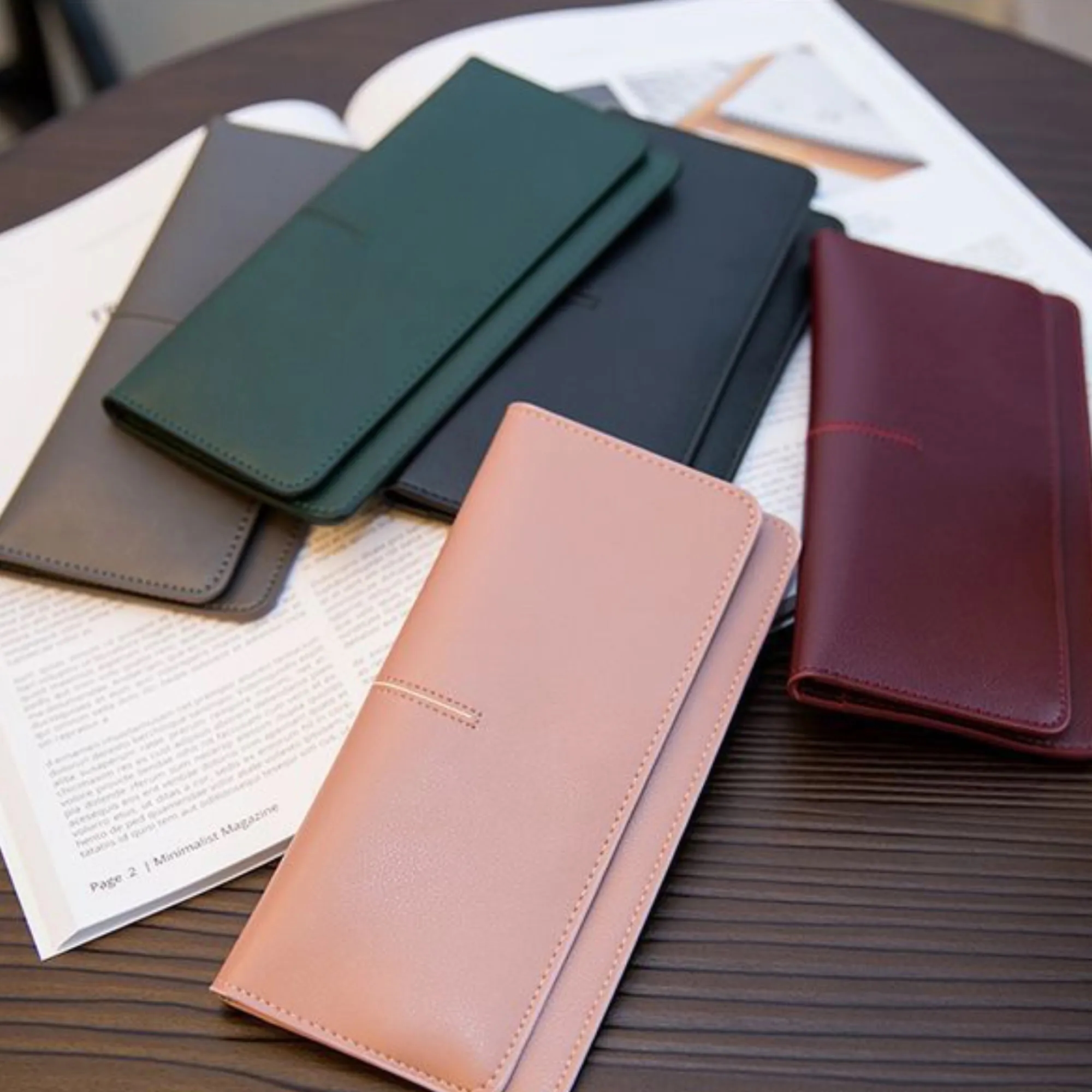 Women's Slim Leather Bifold Wallet Multiple Long Card Holder 4