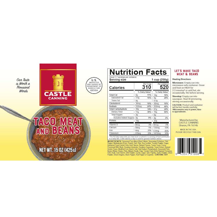 Canned Taco Meat and Beans - Full Pallet 2