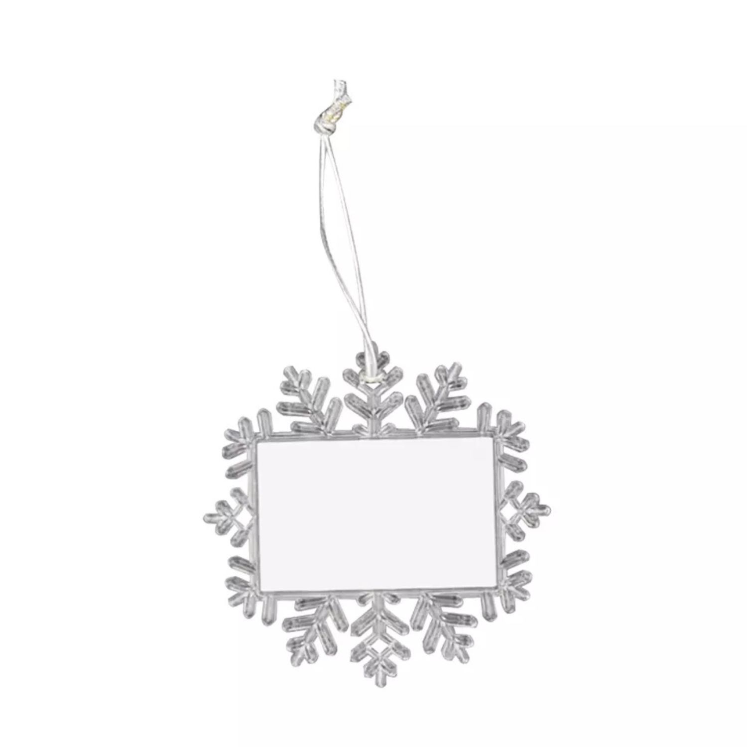 Small Snowflake Clear PC Christmas Ornament 1