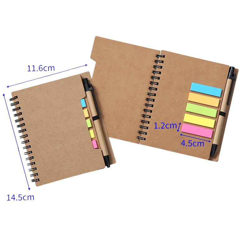 Spiral Notebook W/ Sticky Notes & Pen 3