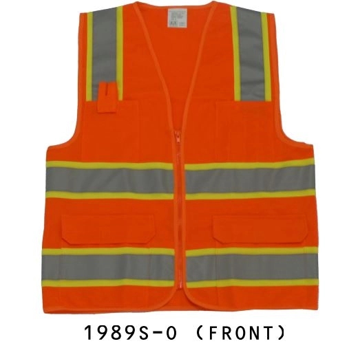 Ansi Class 2 Safety Vest, 2 Tone, Solid, Orange 2