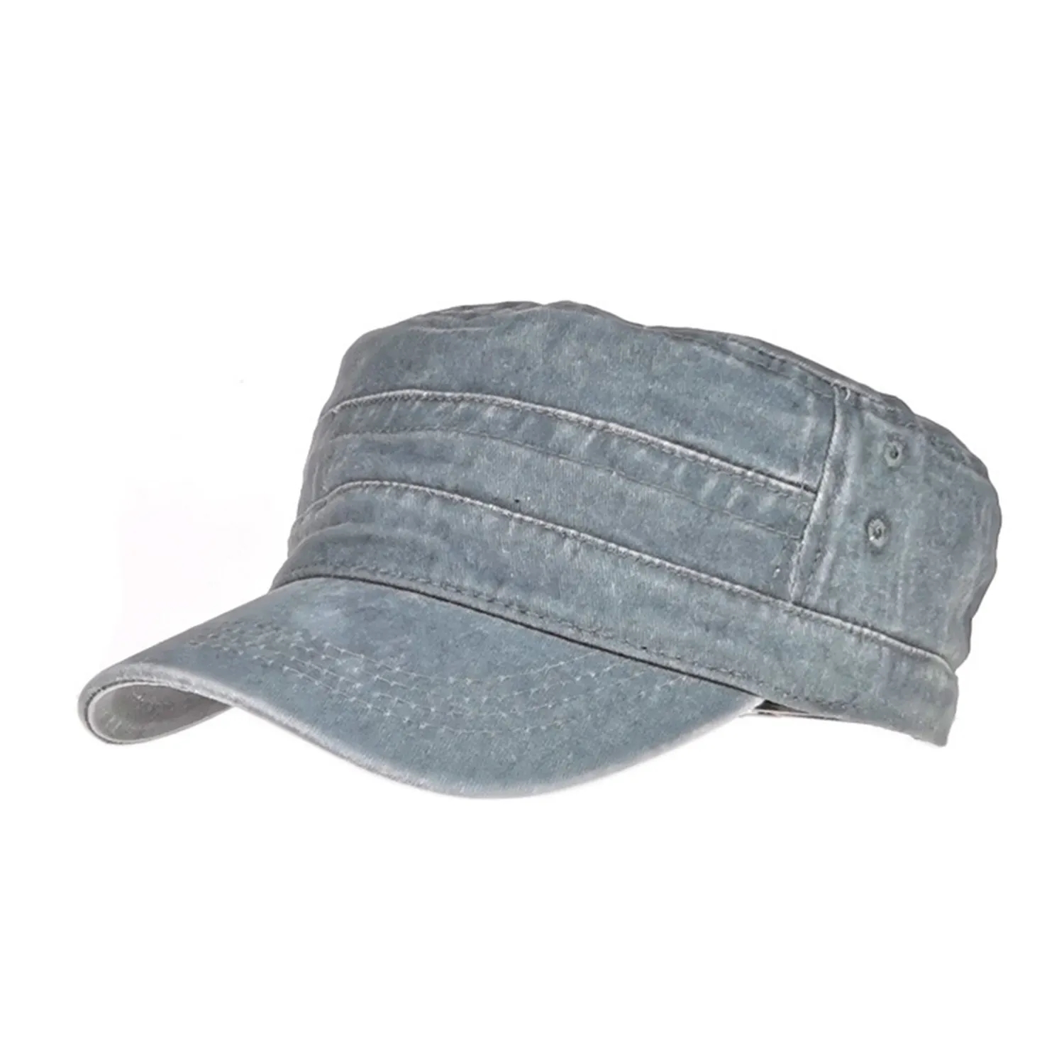 Washed Cotton Hat Distressed Cadet Cap Military Army Style 5