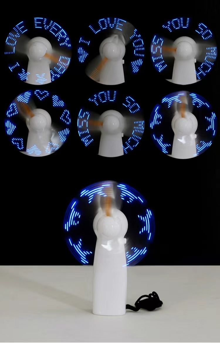 Pre-Programmed Mini Flash Message Fan with LED 2