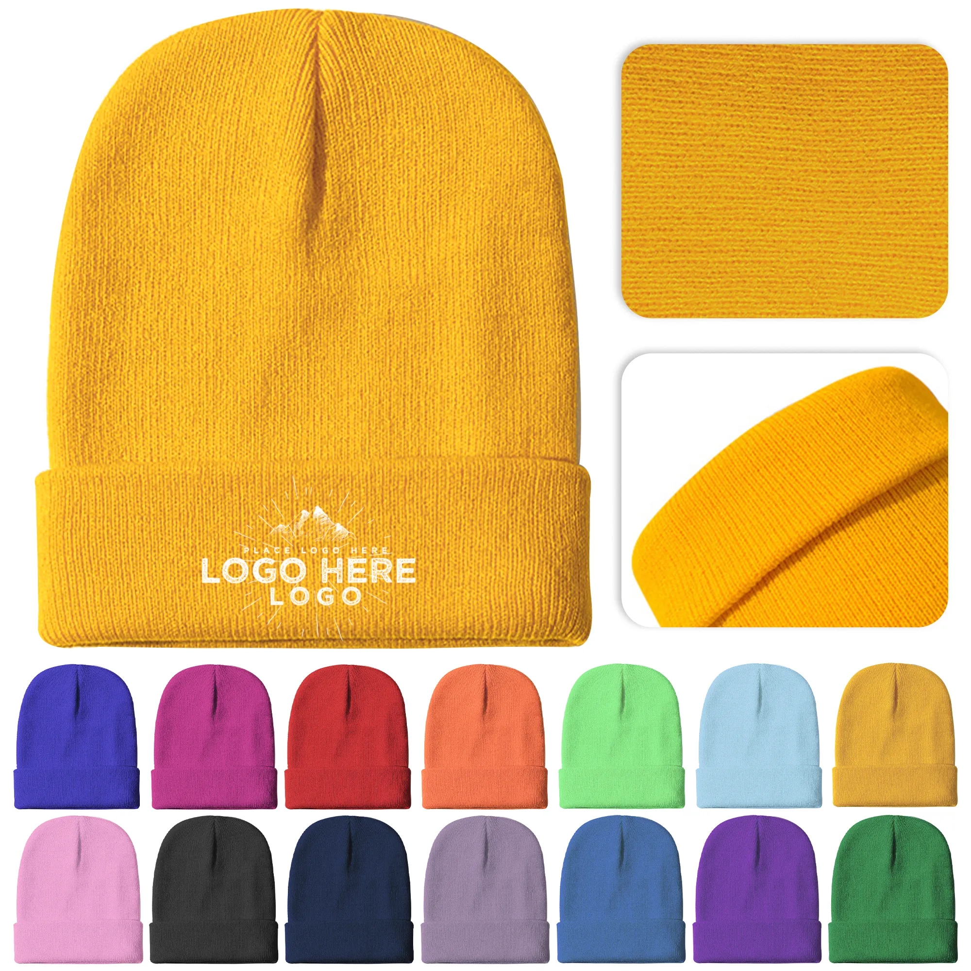 Embroidery Winter Beanie Cap 2