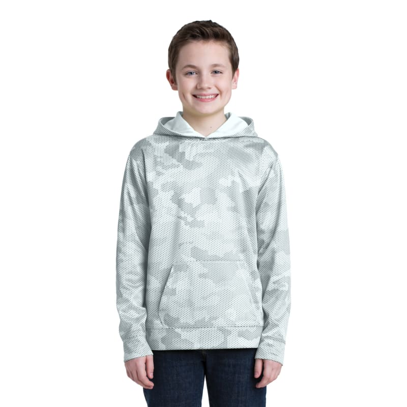 Sport-Tek Youth Sport-Wick CamoHex Fleece Hooded Pullover. 10