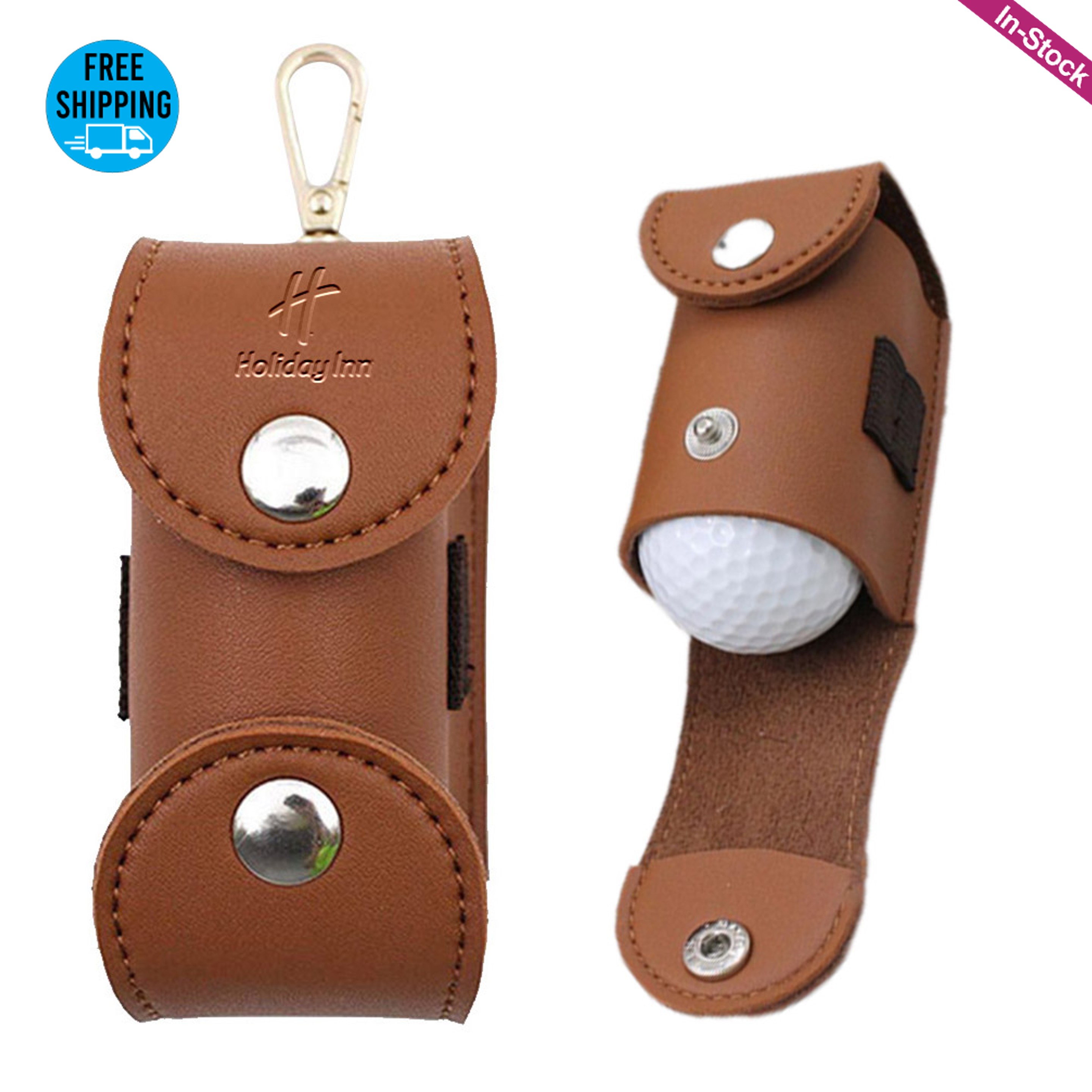 PU Leather Golf Tee Holder Ball Pouch Waist Bag 2