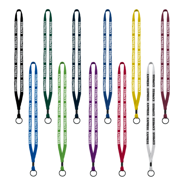 1/2" Cotton Lanyard with Metal Crimp & Split-Ring 1