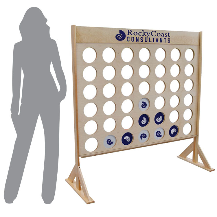 Giant Four In A Row Game Printed Header & Pucks