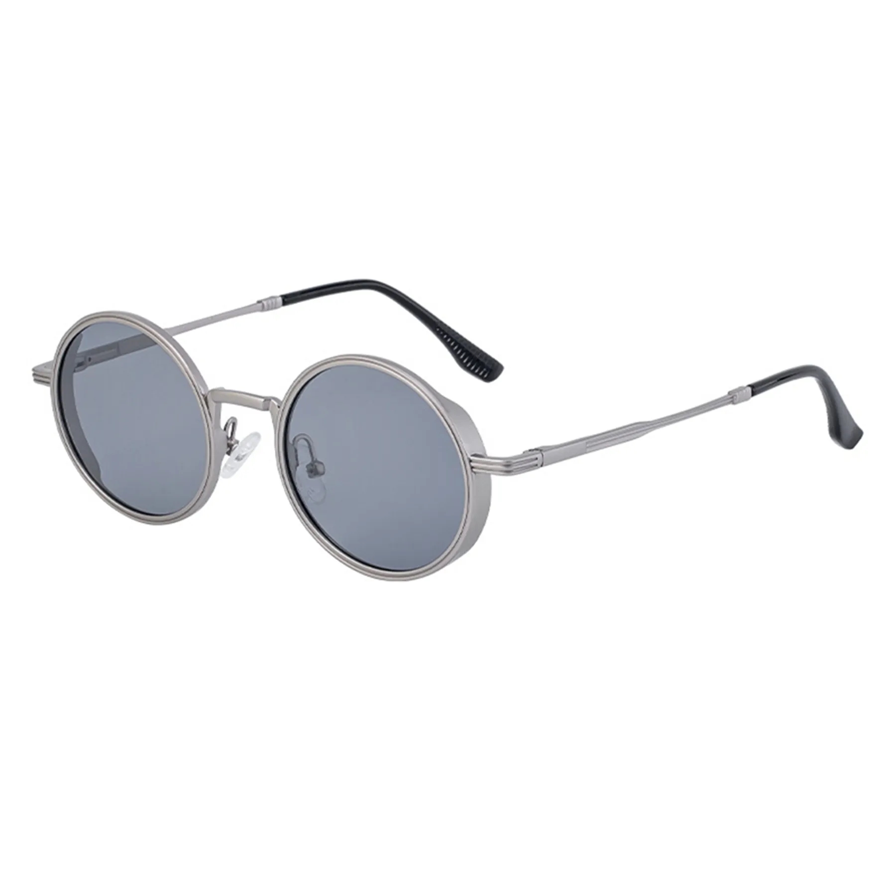 Vintage Punk Style Round Metal Frame UV400 Shades Sunglasses 11