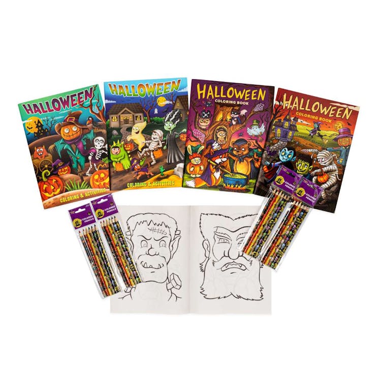 Halloween Bundle - Coloring Books and Colored Pencils 2