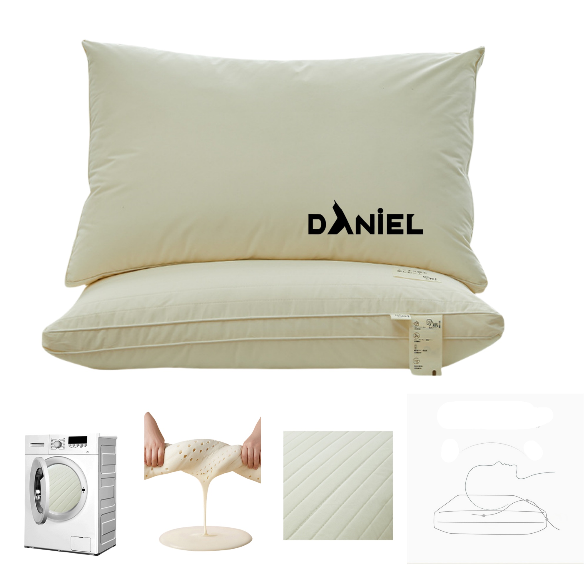 Feather Silk Cotton Filled Pillow Core 2