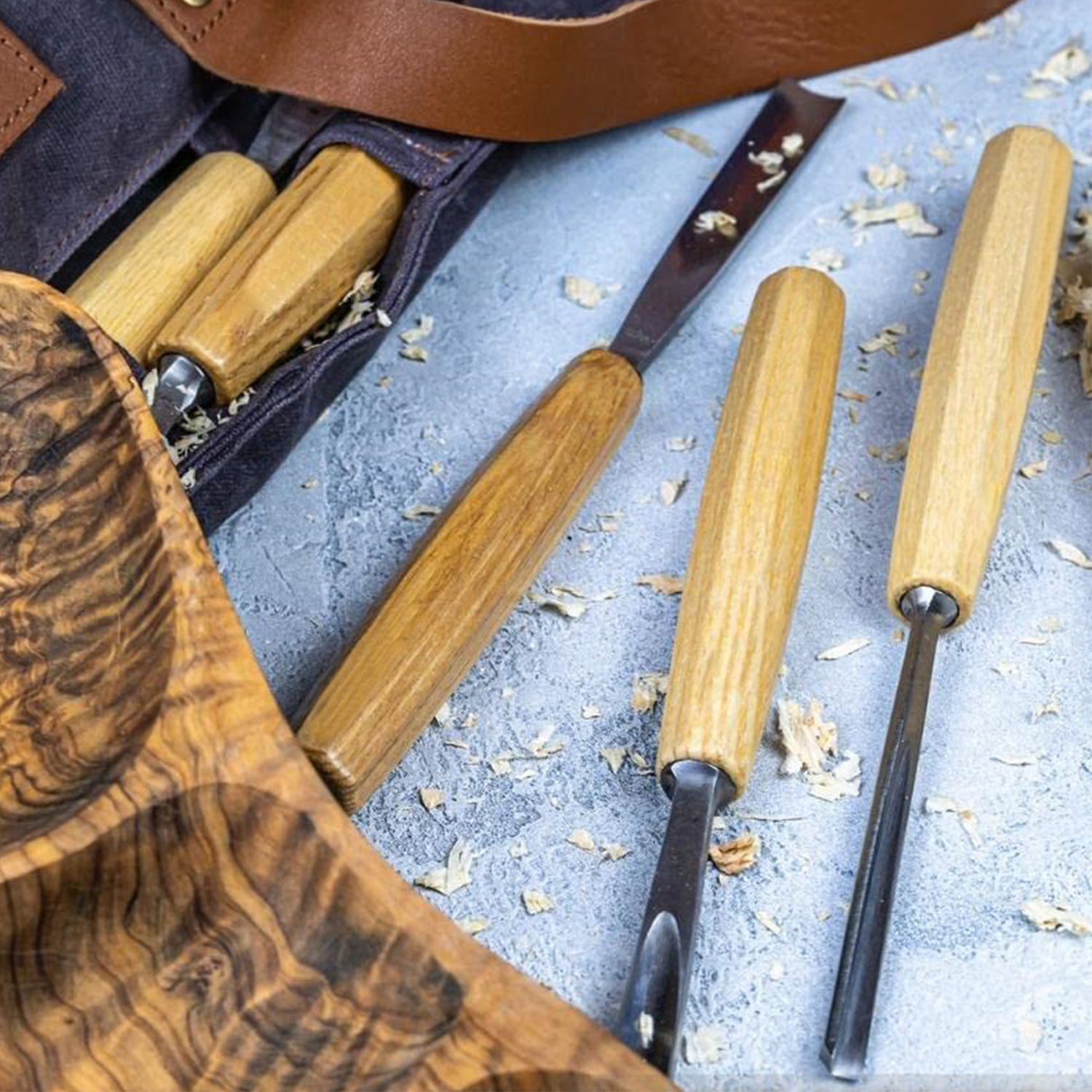 12 Pieces Wooden Handle Woodworking Knife Kit 4