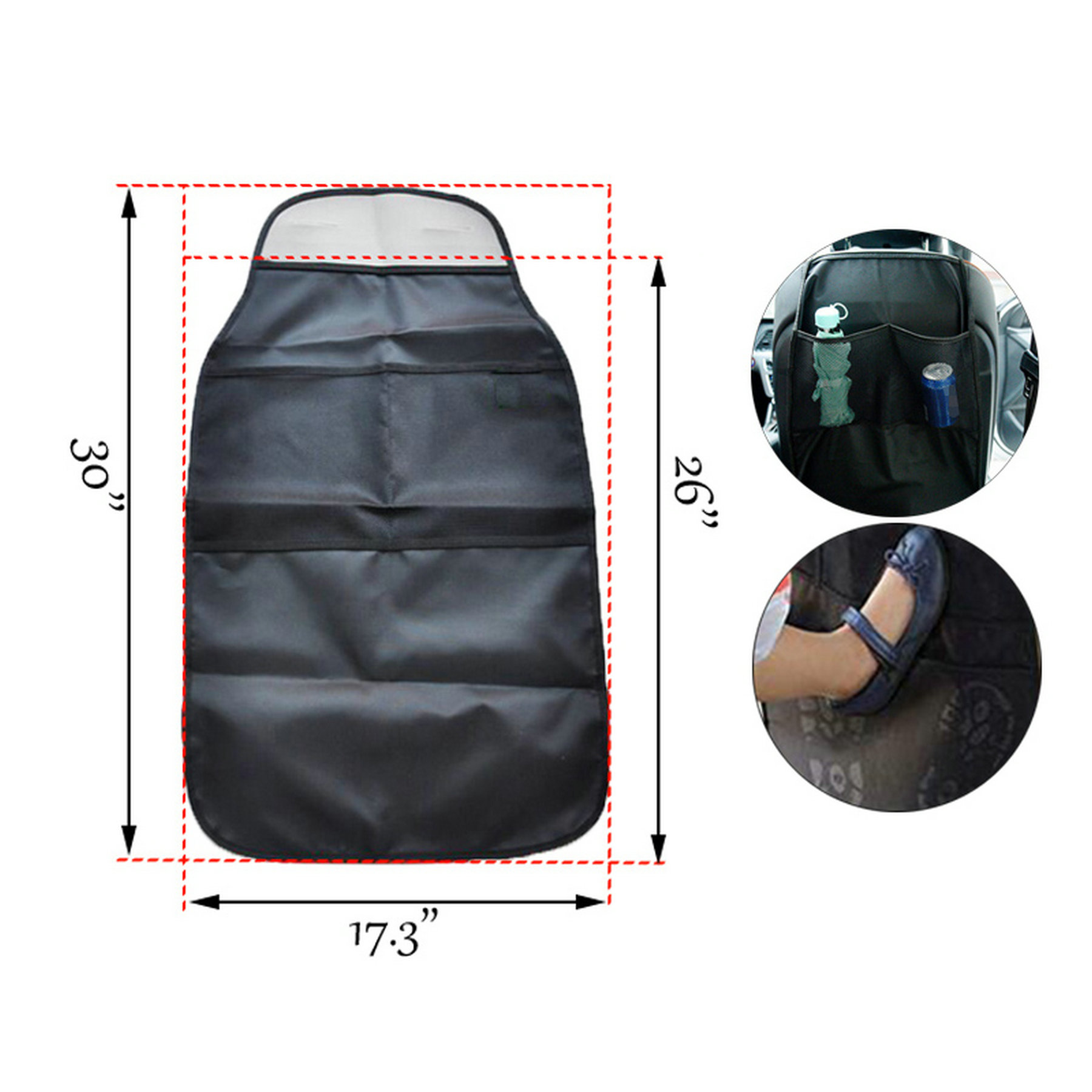 Car Seat Back Organizer Kick Mat 2
