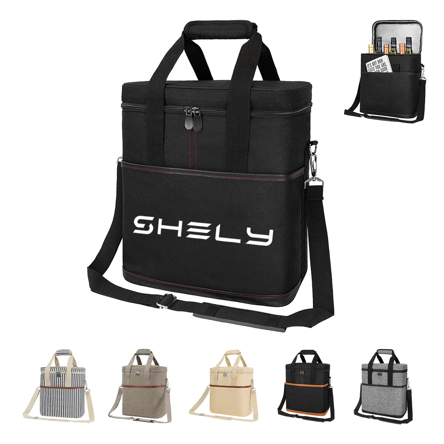 6 Wine Bottle Carrier Tote-Insulated Padded 22