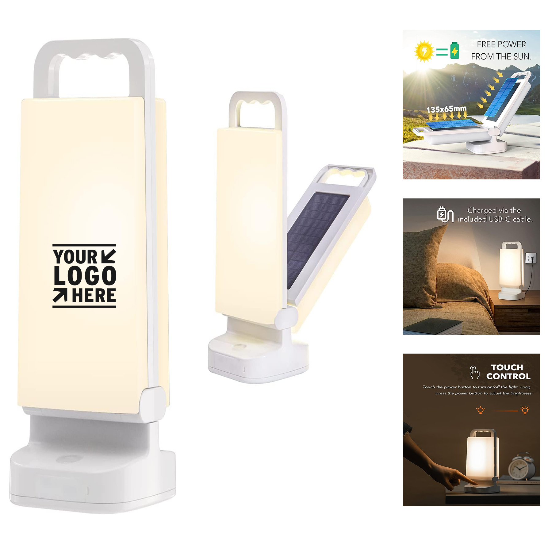 4400mAh 2-in-1 Dimmable USB Solar Camping Charging Outdoor Waterproof Gear Rechargeable Light