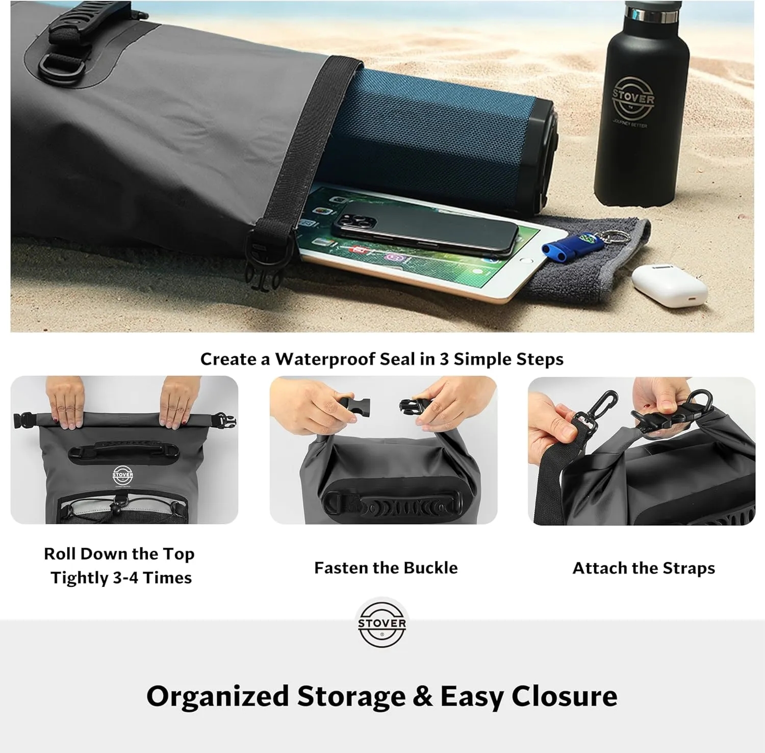 20L Roll Top Backpacks Waterproof Floating Dry Bag 4