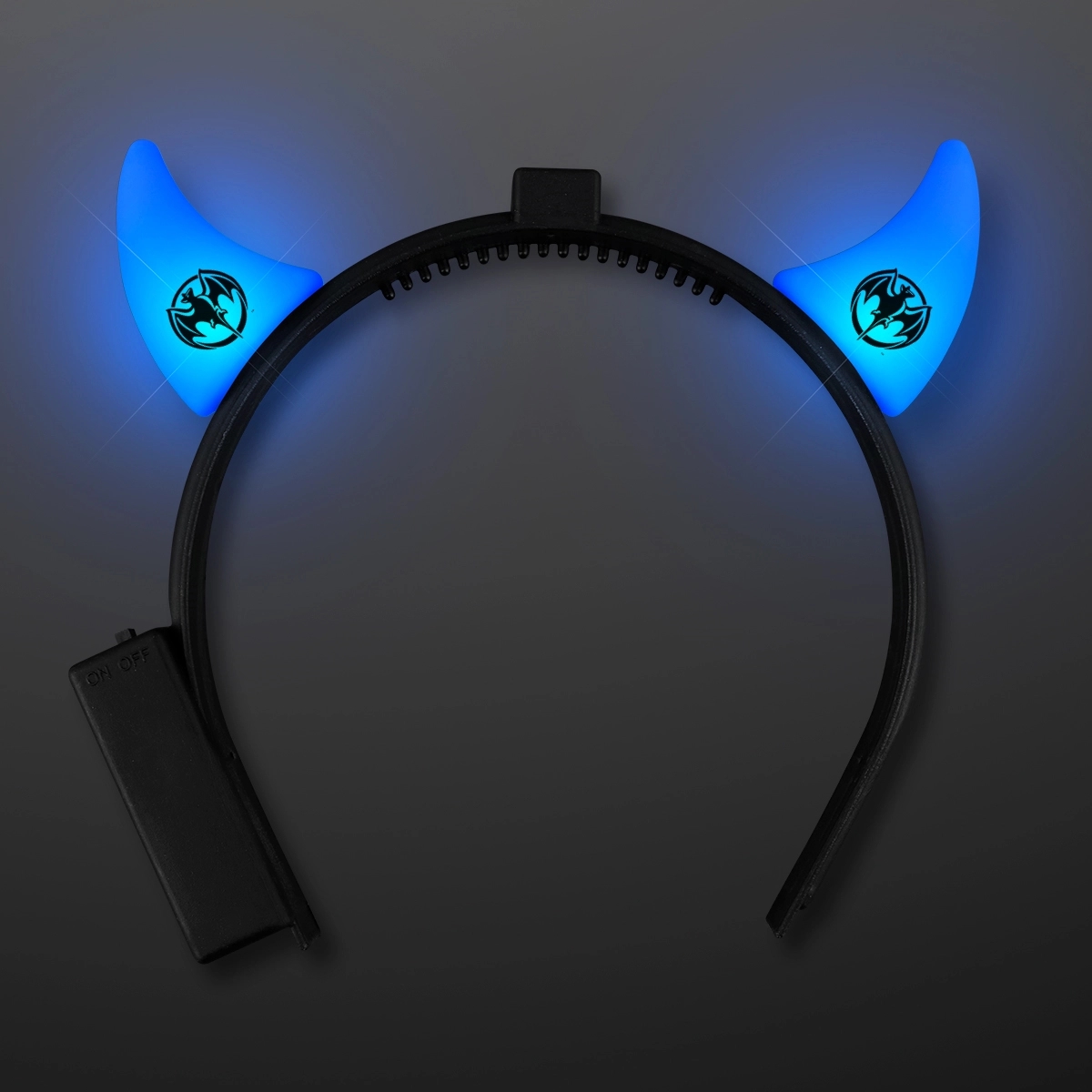 Blue Light-up Devil headband 2
