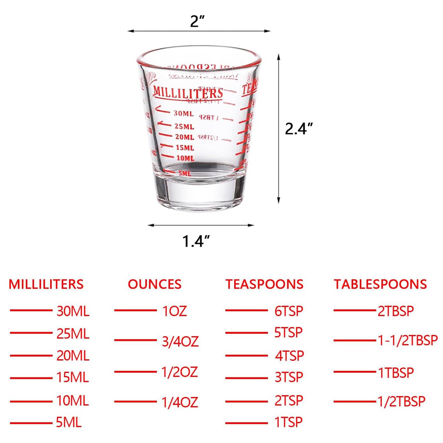 1 OZ Measuring Cup Shot Glass 6