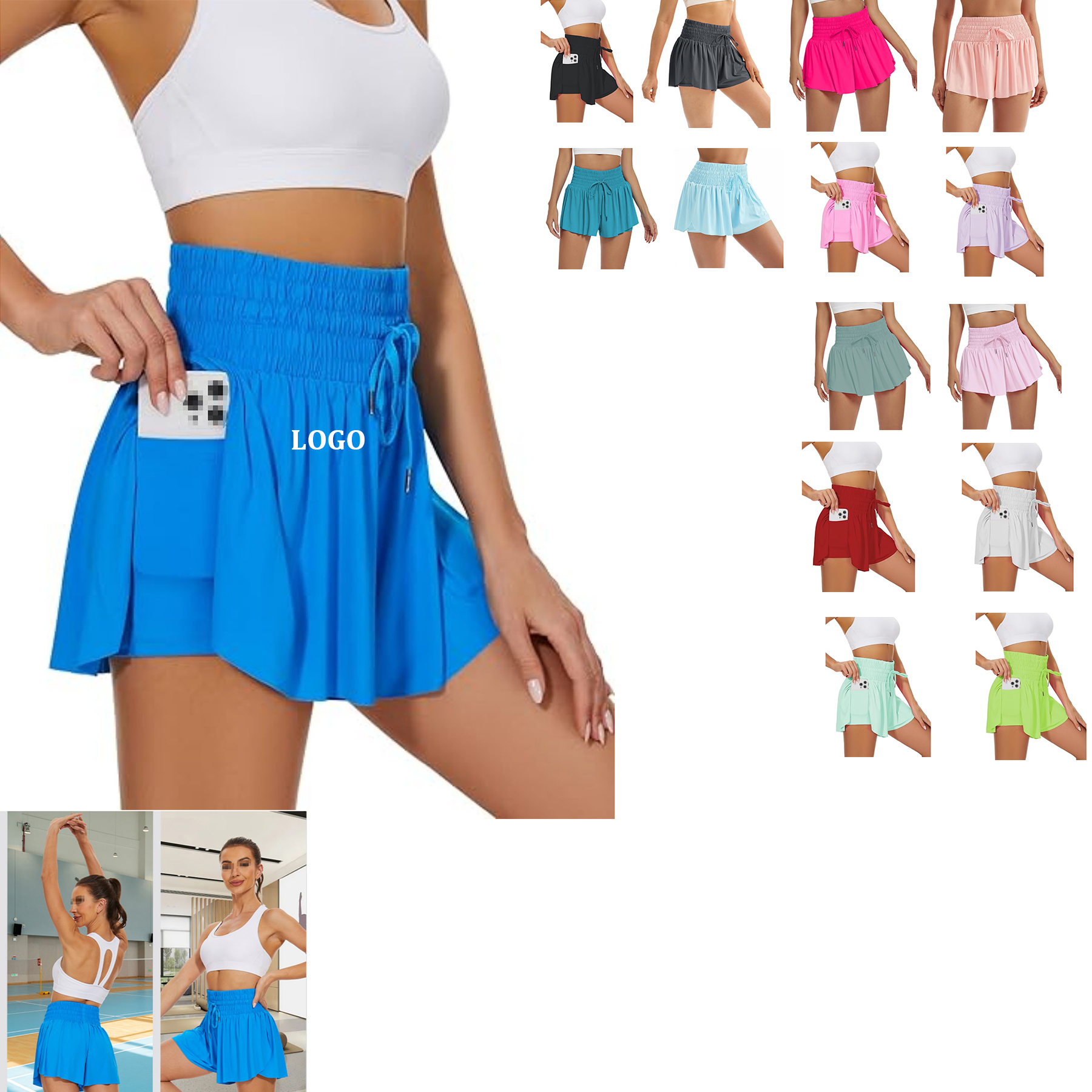 Woman High Waist Athletic Shorts 2