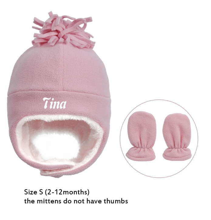 Baby Fleece Cuff Beanie And Gloves Set 7